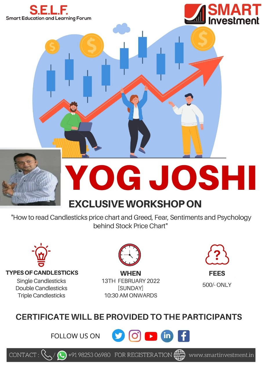 Workshop on "How to read Candlesticks price chart and Greed, Fear, Sentiments and Psychology behind Stock Price Chart.." by Yog Joshi